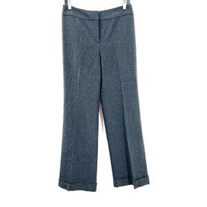 Ann Taylor high rise cuffed wide leg lined wool cashmere blend work pants 4